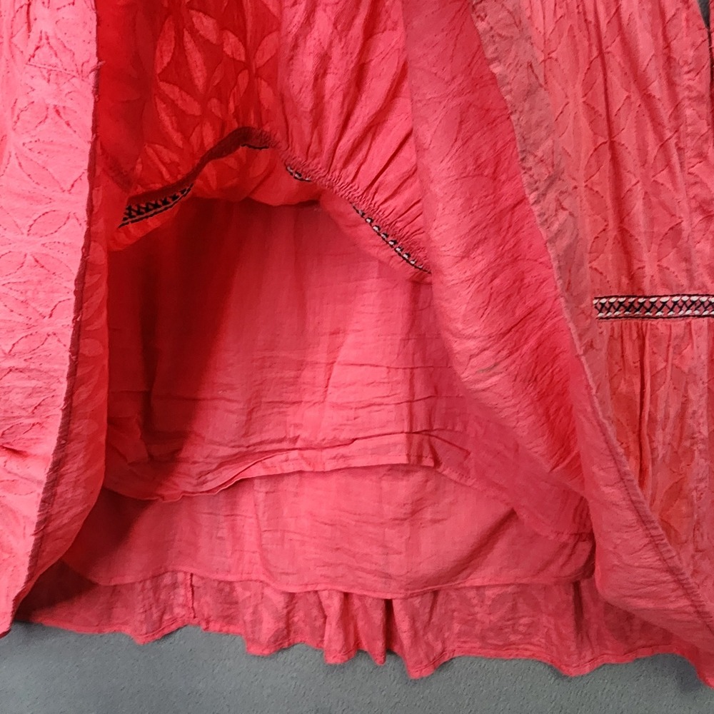 Tommy Bahama Coral Pink Tunic Dress Tiered Bell Sleeves Womens XL Boho Peasant - Picture 8 of 10